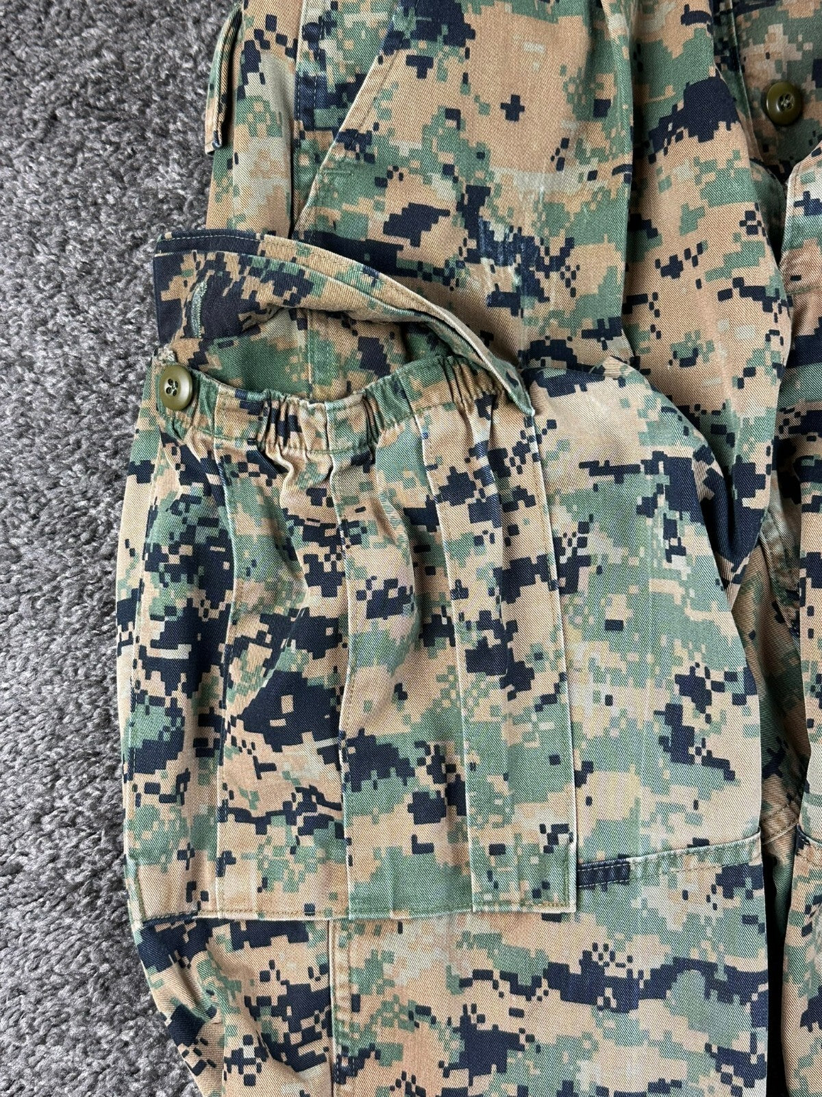USMC Woodland MARPAT Combat Utility Pants Long Military Cargo Trousers Sz Small