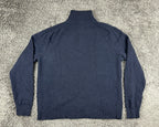 J.Crew Mens XL Navy Blue 100% Lambswool 1/4 Zip Mock Neck Sweater