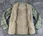 Voyager Mens Green Plaid Sherpa Lined Fleece Shirt Jacket Snap Shacket Sz Large