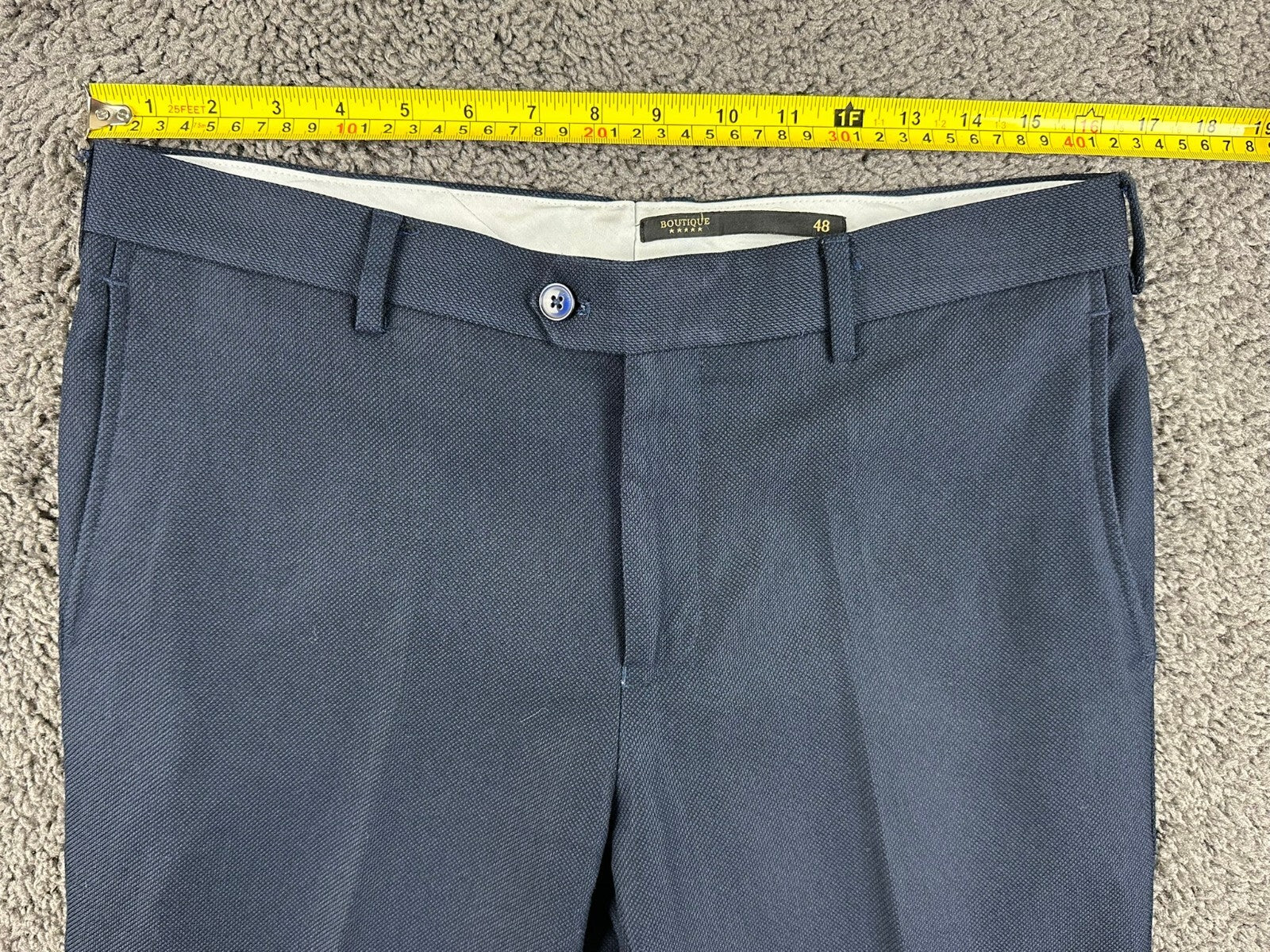 Doppelganger Roma Mens Suit 38R Navy Blue Blazer Pants 32x27 Stretch