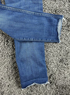 Madewell 9" High Rise Skinny Jeans Blue Raw Hem Denim Stretch Womens Sz 25