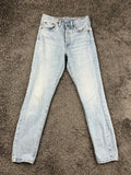 Levi's Premium Womens 24x28 501 S Skinny Jeans Light Wash Button Fly Denim