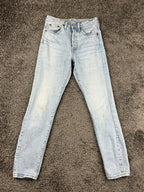 Levi's Premium Womens 24x28 501 S Skinny Jeans Light Wash Button Fly Denim