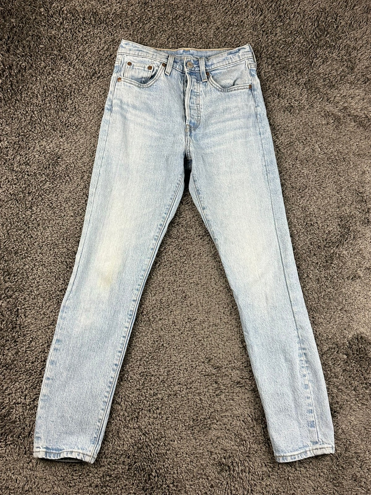 Levi's Premium Womens 24x28 501 S Skinny Jeans Light Wash Button Fly Denim