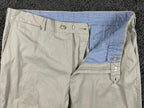 Faconnable Mens Chino Pants Flat Front Beige Tan Cotton Stretch Trousers Sz 38