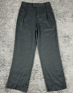 Contempo Wide Leg Trousers Womens Medium Black High Waisted Pleated Front