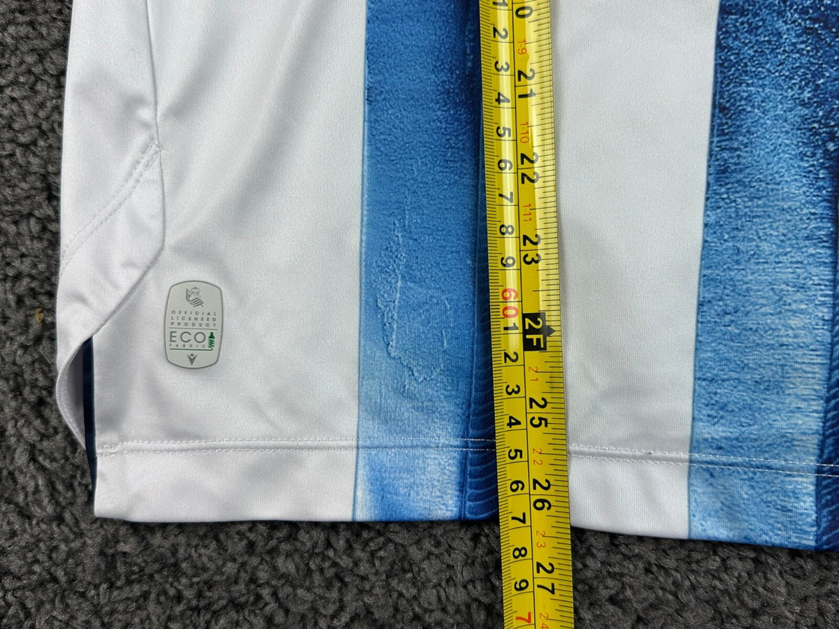 Macron Jersey Mens S Real Sociedad Home Soccer Shirt Blue White