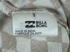 Billabong Womens Brown Checkerboard Diamond High Rise Linen Blend Pants Sz 25