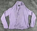Eileen Fisher Merino Wool Cardigan Sweater Womens XL Lavender Shawl Open Front