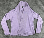 Eileen Fisher Merino Wool Cardigan Sweater Womens XL Lavender Shawl Open Front