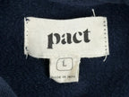 PACT Mens Size L Navy Blue 100% Organic Cotton Hooded Sweatshirt Hoodie