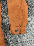 J Jill Love Linen Womens Medium Rust Long Sleeve Button Up Overshirt