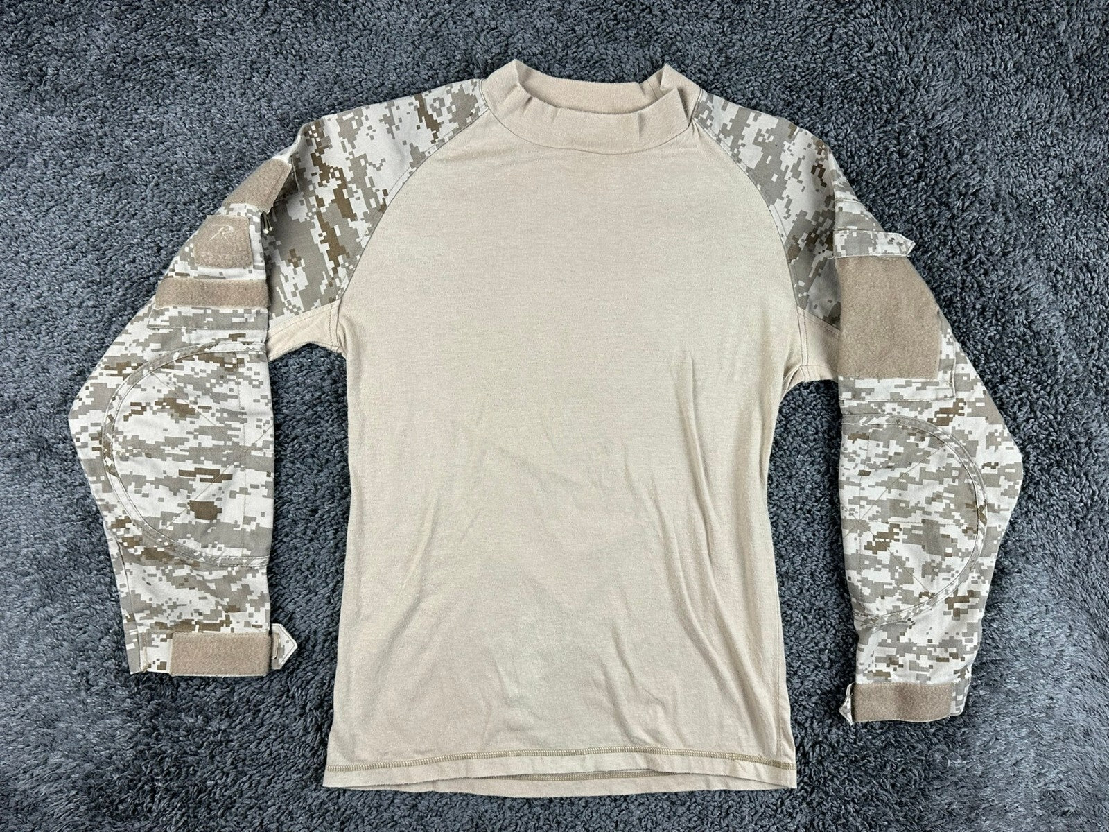 Rothco Desert Digital Camo Tactical Combat Shirt Men's Military Zip Pockets Sz S