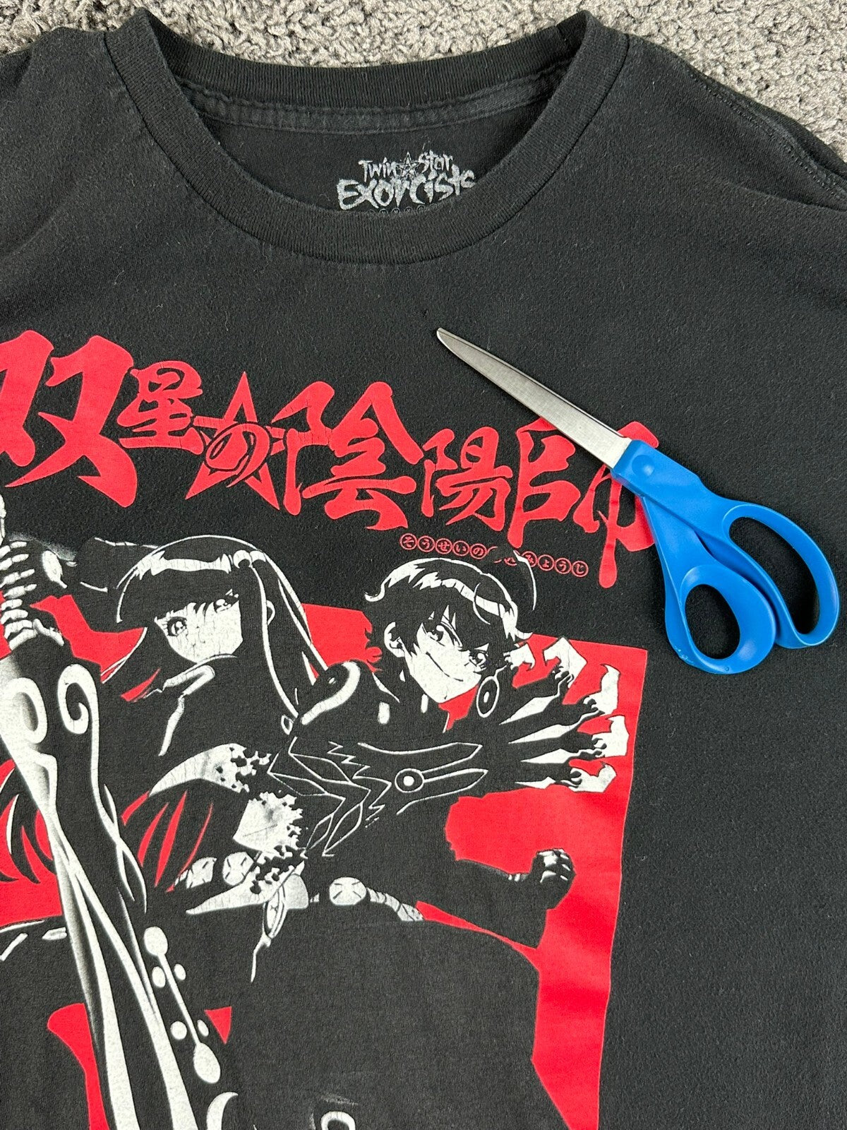 Twin Star Exorcists T-Shirt Mens XL Black Graphic Anime Manga Crunchyroll Tee