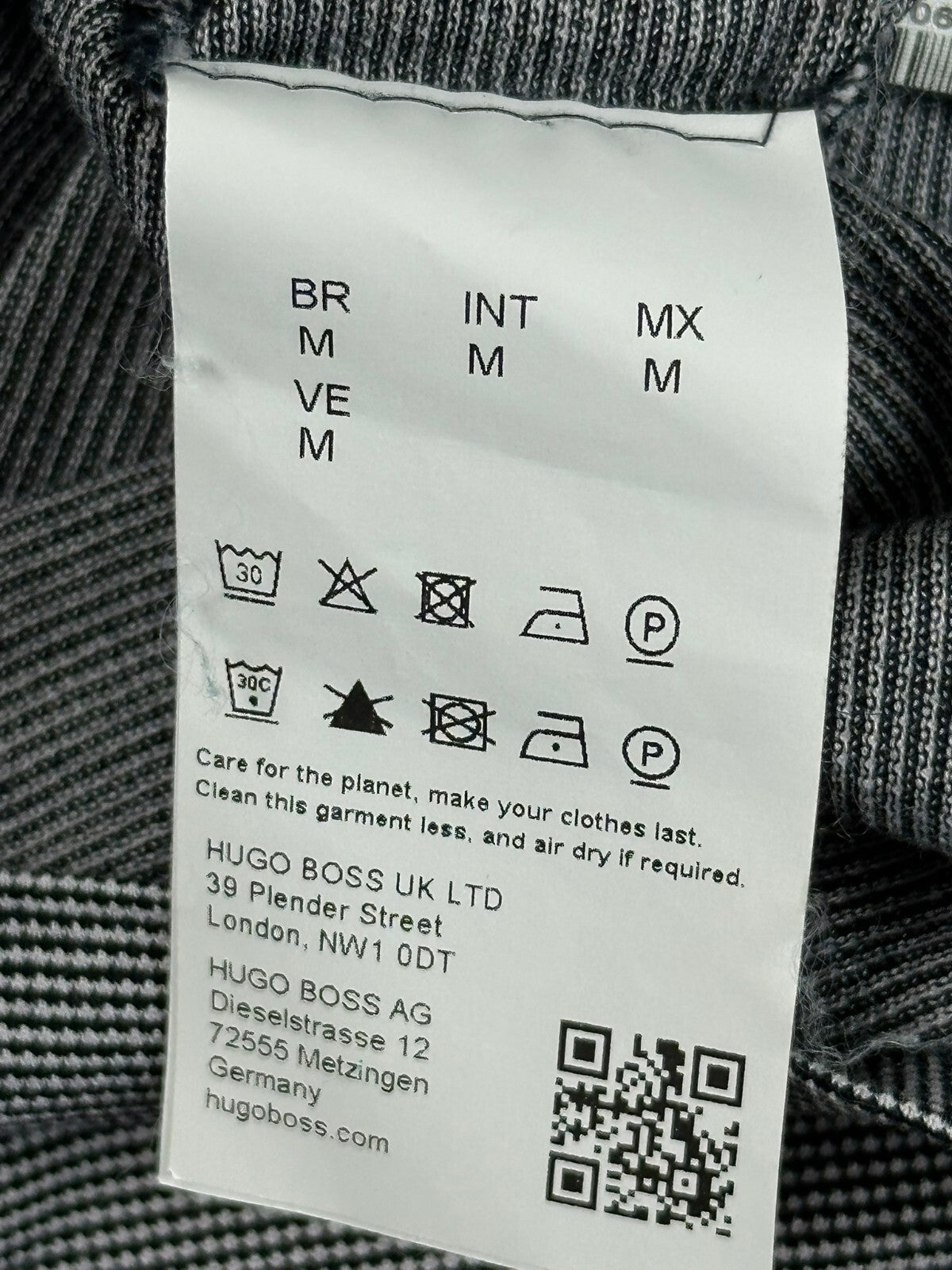BOSS Hugo Boss Parlay 192 Mercerized Polo Shirt Men Gray Black Micro Pattern M