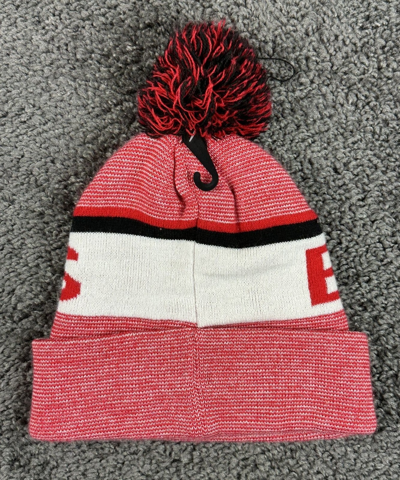 Chicago Bulls NBA Cuffed Knit Beanie Pom Knit Hat Red Ultra Game OSFM One Size