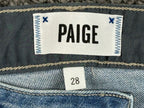 PAIGE Hoxton Ankle Jeans Womens 28 Indigo Artisan Paint Splatter Rare USA