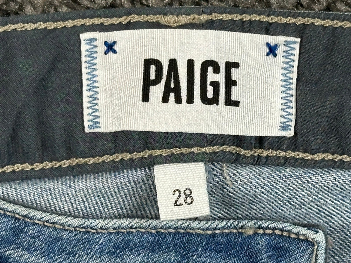 PAIGE Hoxton Ankle Jeans Womens 28 Indigo Artisan Paint Splatter Rare USA