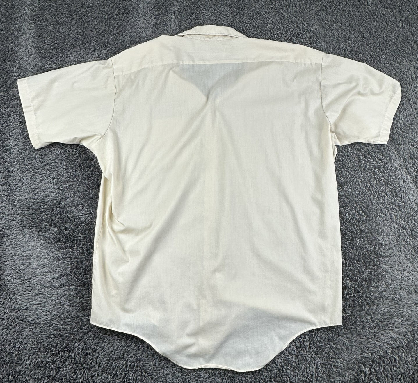 Vintage Manhattan The Natural Shirt Mens Beige Short Sleeve Button Down 18 Tall