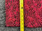 Nicole Miller Dress Red Black Zebra Animal Print Sheath Long Sleeve Knit Sv L