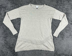 Cabi Serenade Sweater S Heather Oatmeal Ribbed Trim Tunic Lightweight Pullover