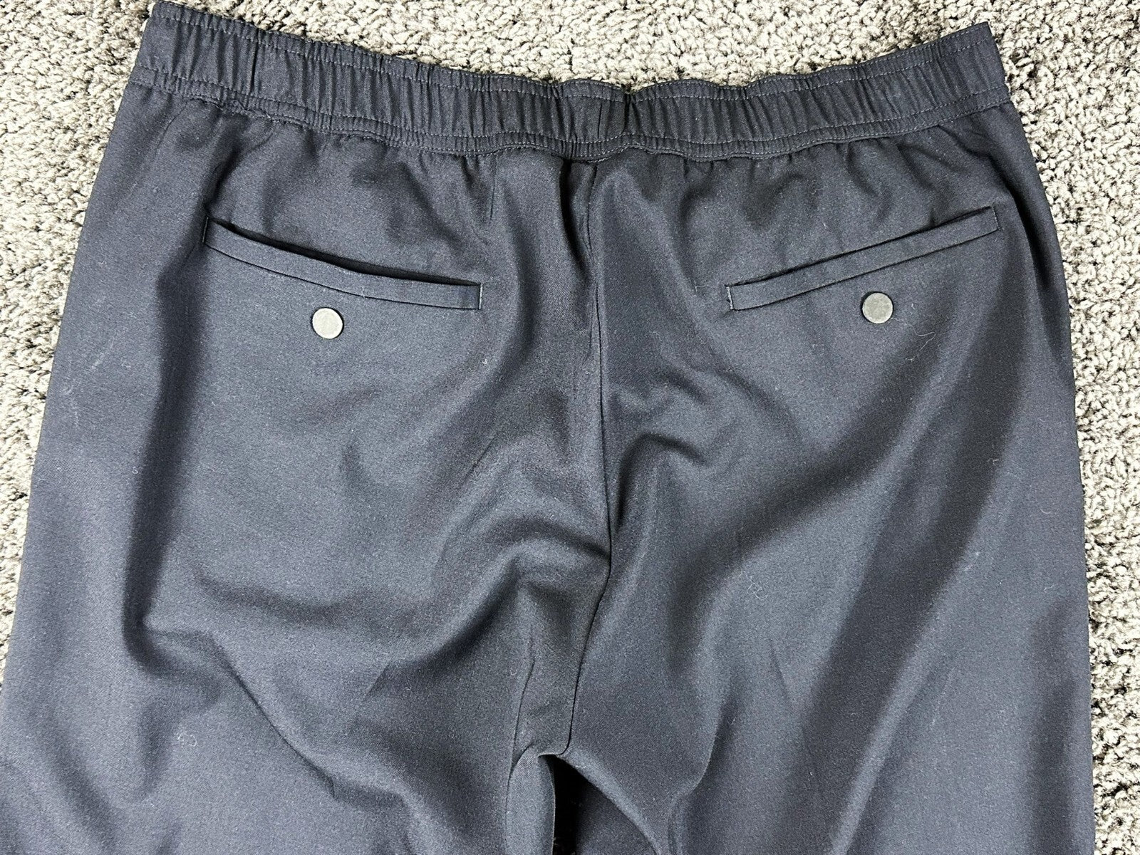 Sandro Paris Men Wool Blend Drawstring Smart Trousers Pants Navy Blue 36 FR 44
