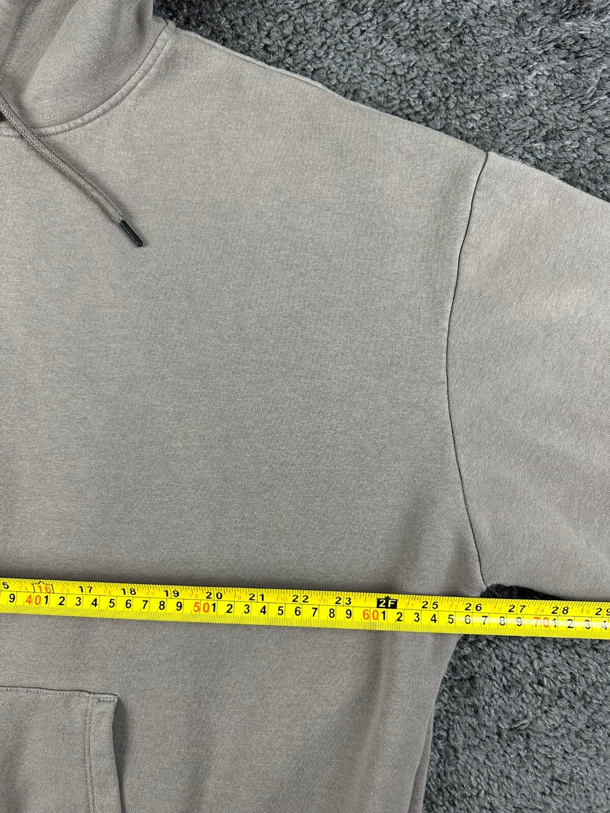 Reebok Mens XXL Light Grey Center Logo Oversized Pullover Hoodie