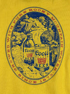 Coors Banquet Mens Sweatshirt Yellow Crewneck Rocky Mountain Beer Graphic Sz M