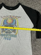 Journey Band Frontiers 1983 Tour Mens XL Gray Black Raglan 3/4 Sleeve T-Shirt
