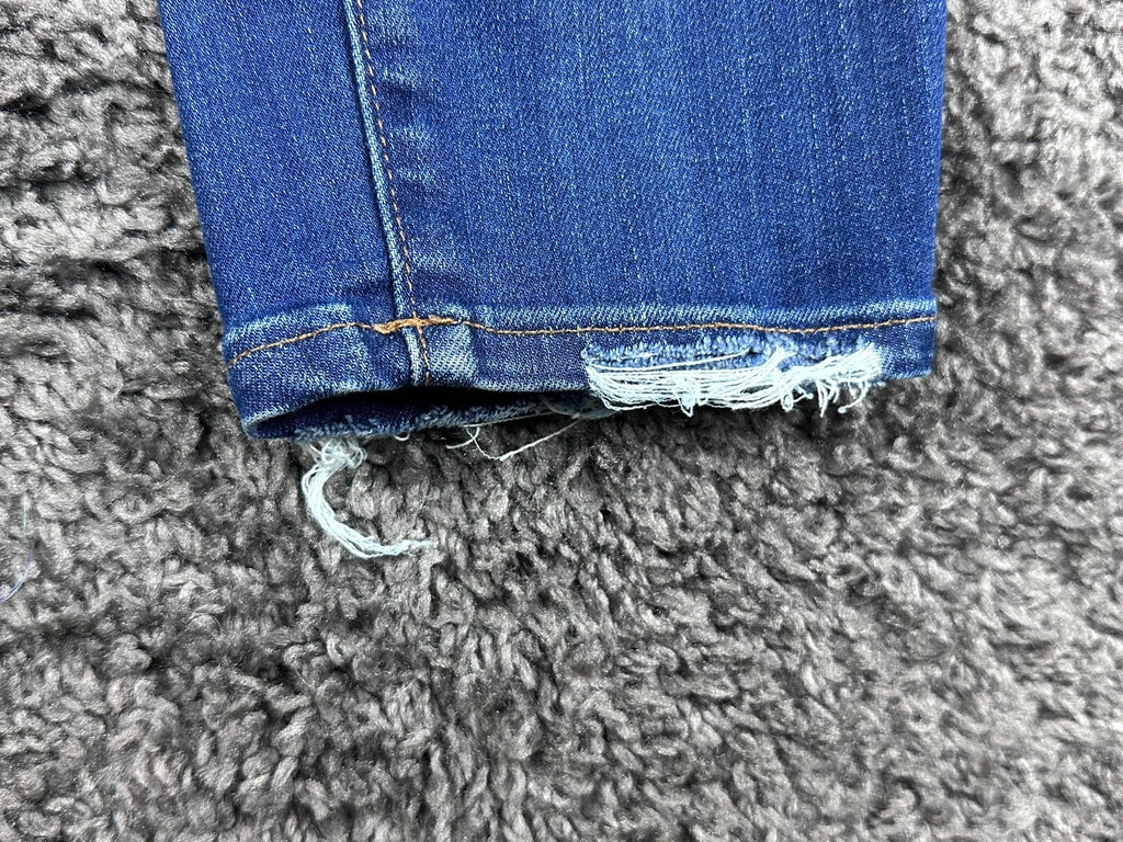 J.Crew Jeans Womens 27 Lookout High Rise Skinny Blue Distressed Hem