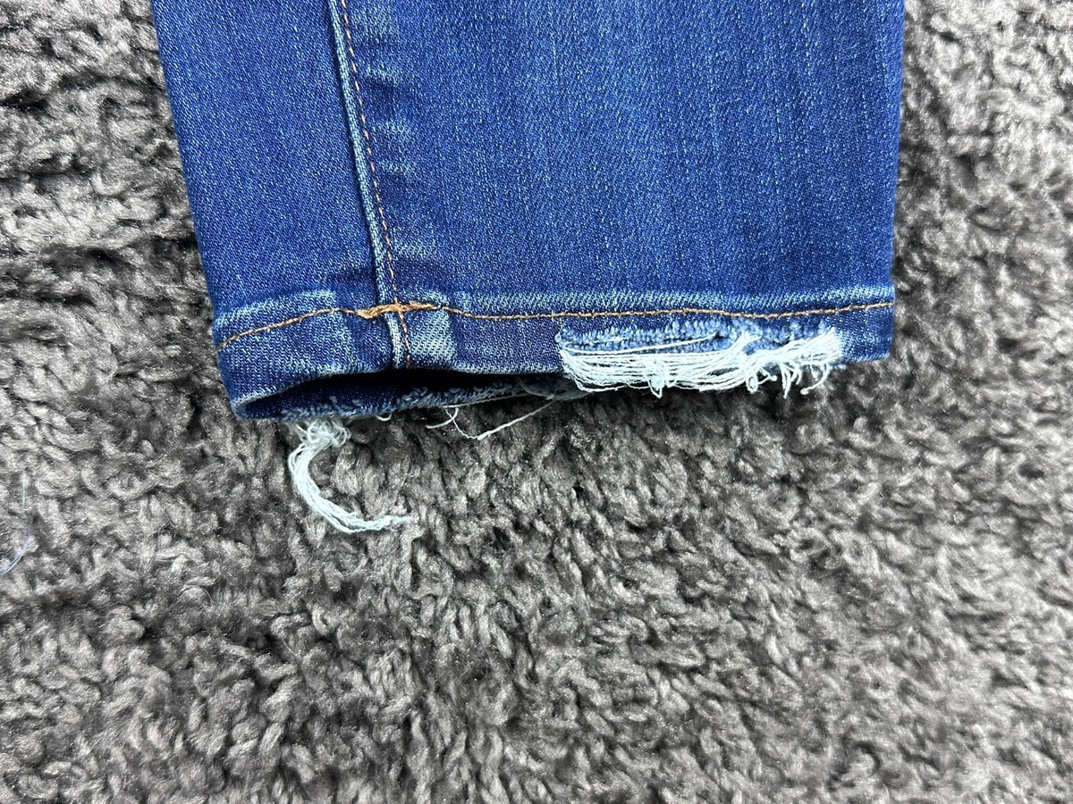 J.Crew Jeans Womens 27 Lookout High Rise Skinny Blue Distressed Hem