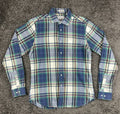 Gant Rugger Men's Large L Plaid Fall Madras Long Sleeve Shirt Blue Green