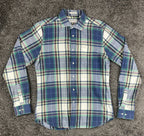 Gant Rugger Men's Large L Plaid Fall Madras Long Sleeve Shirt Blue Green