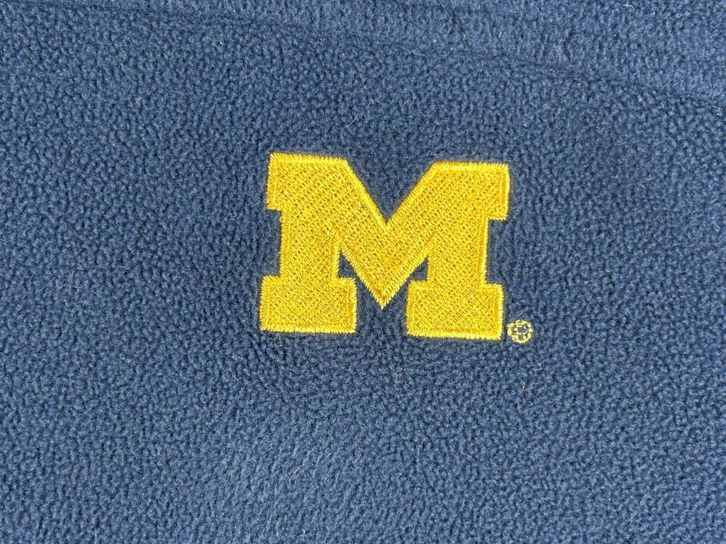 Columbia Fleece Jacket Womens M Michigan Wolverines Full Zip Navy