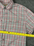 John Varvatos USA Men's Plaid Cotton Short Sleeve Button Down Shirt Small