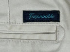 Faconnable Mens Chino Pants Flat Front Beige Tan Cotton Stretch Trousers Sz 38