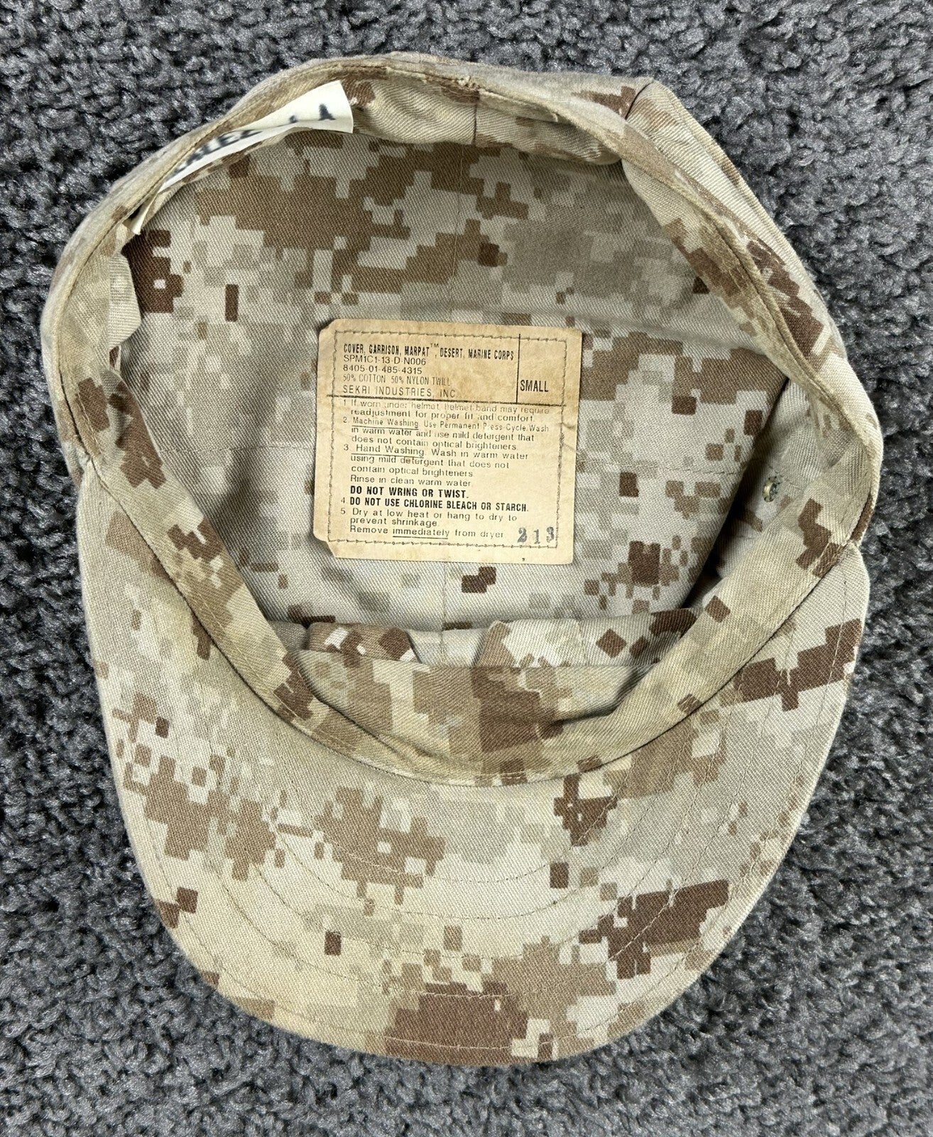USMC Desert MARPAT Garrison Cover 8 Point Utility Cap Hat Camo USGI Sekri Sz S