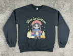 Viva La Cultura Dia De Los Muertos Sweatshirt Mens M Black Sugar Skull Graphic