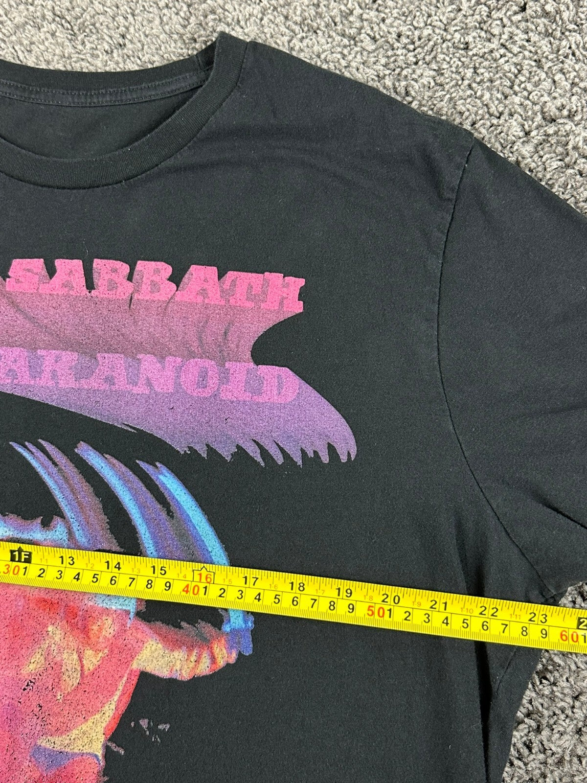 Black Sabbath Paranoid T Shirt Men Black Heavy Metal Rock Band Graphic Tee Sz XL