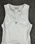 Athleta Ace Tennis Dress Womens White 1/4 Zip Golf Pickleball Stretch Sz SP