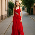 Dancing Queen Prom Dress/Evening Gown Women's Red Rhinestones  Sz XS