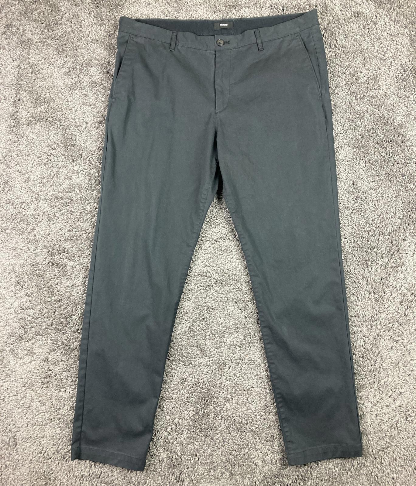 Theory Zaine Witten Slim Pants Mens Black Stretch Size 38