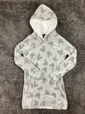 Disney Mickey Mouse Womens Gray Sherpa Fleece Hoodie Tunic Size S
