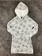 Disney Mickey Mouse Womens Gray Sherpa Fleece Hoodie Tunic Size S