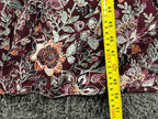Steve Madden Floral Smocked Maxi Dress S Burgundy Boho Tiered Strappy Sun Dress