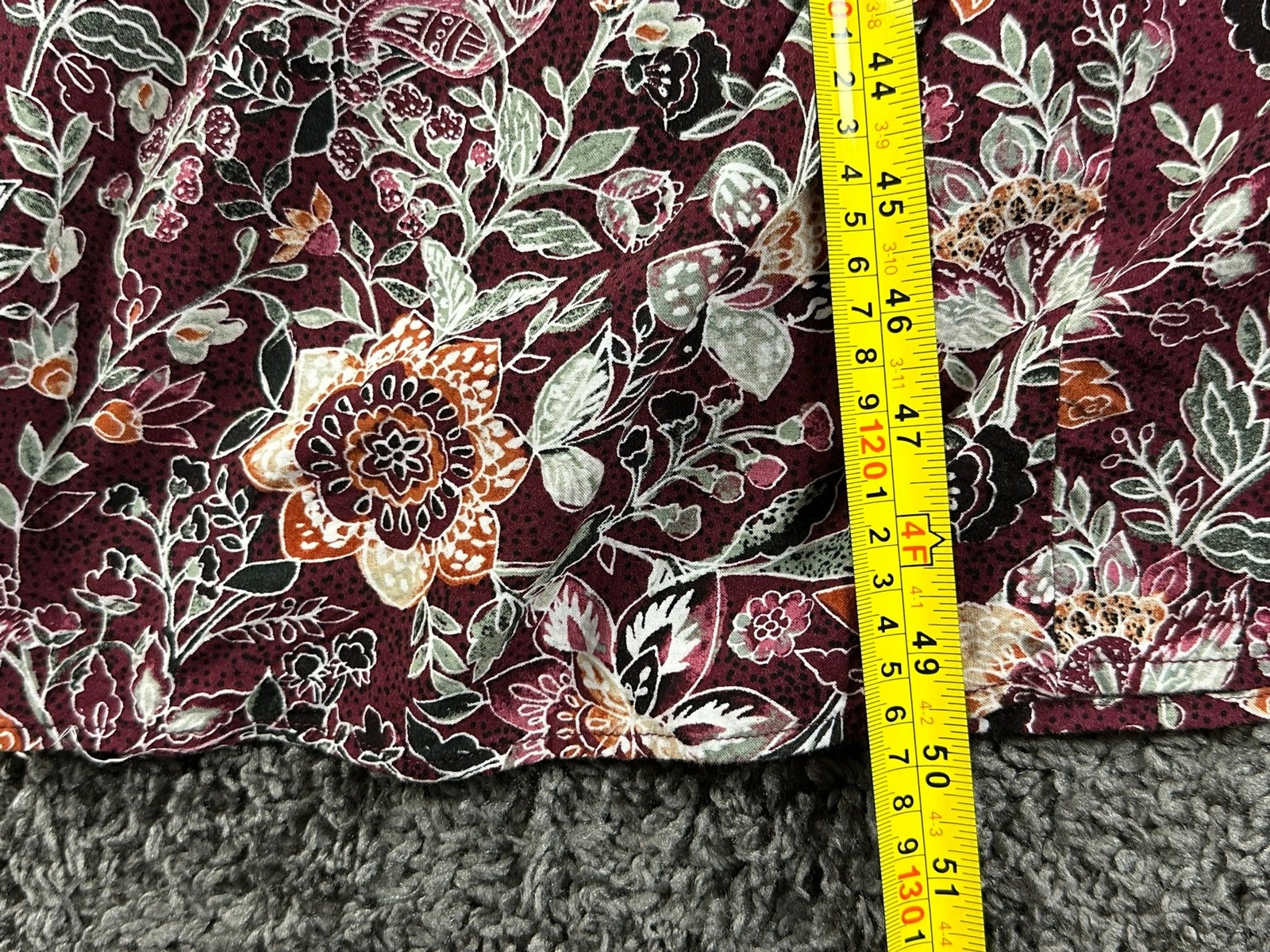 Steve Madden Floral Smocked Maxi Dress S Burgundy Boho Tiered Strappy Sun Dress