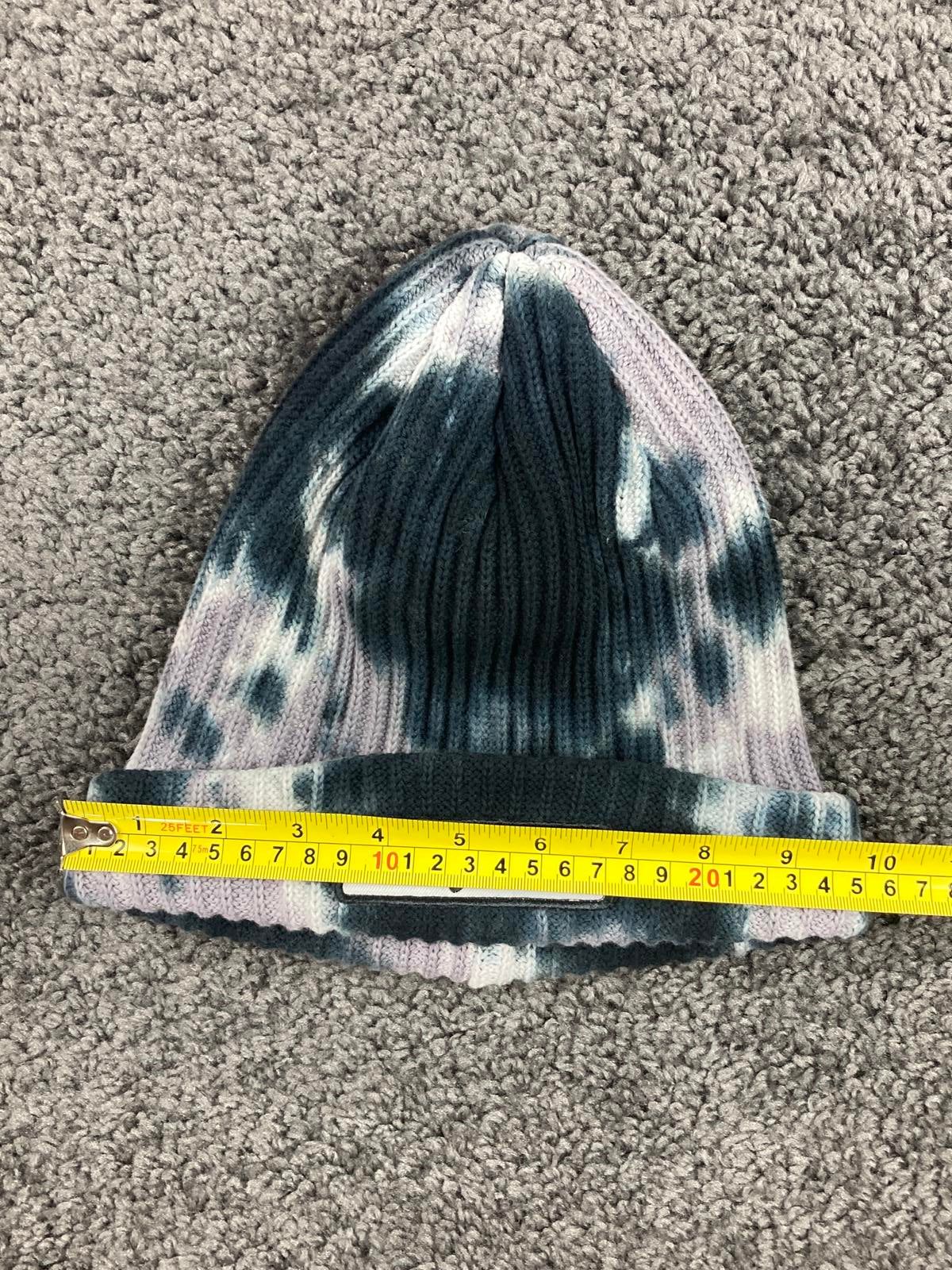 Teddy Fresh Tie-Dye Knit Beanie Hat Black Gray One Size 100% Cotton