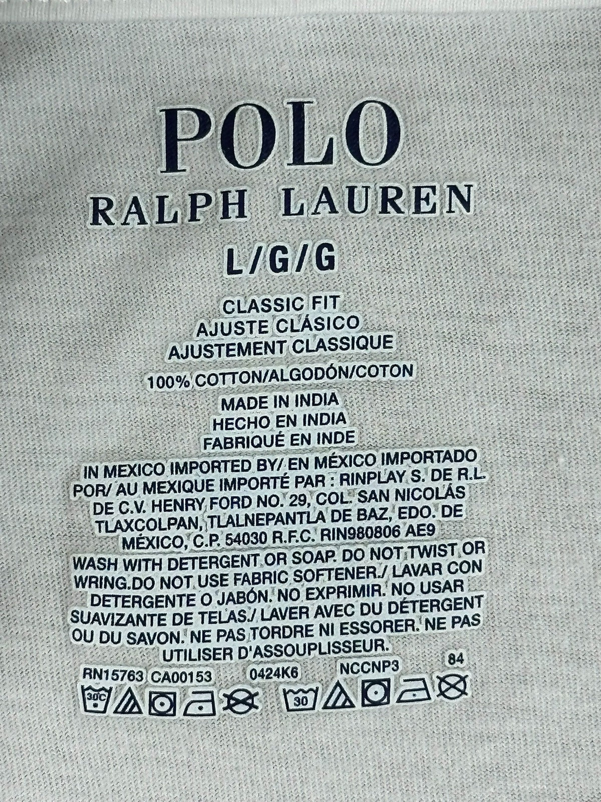 Lot 2 Polo Ralph Lauren Mens T Shirts Large White Grey Classic & Slim Fit Pony