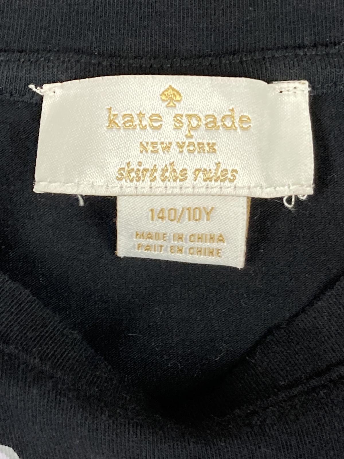 Kate Spade Girls 10Y Black Pearl Necklace Dress Red Bow Spade Charm 140 LS