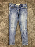 Ashley Mason Distressed Skinny Jeans Blue with Zip Pockets – Girls Size 11